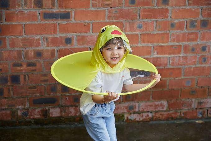 Portable Reusable Kids Raincoat – Waterproof EVA Hooded Rainwear for Children (3–11 Years)