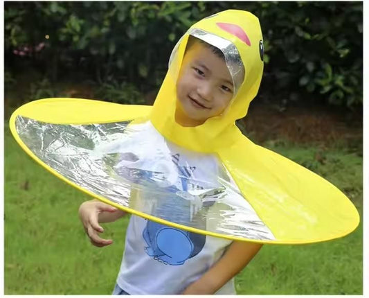 Portable Reusable Kids Raincoat – Waterproof EVA Hooded Rainwear for Children (3–11 Years)