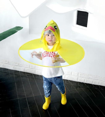 Portable Reusable Kids Raincoat – Waterproof EVA Hooded Rainwear for Children (3–11 Years)